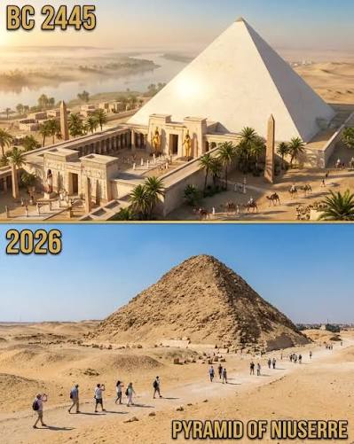 Pyramids before and now